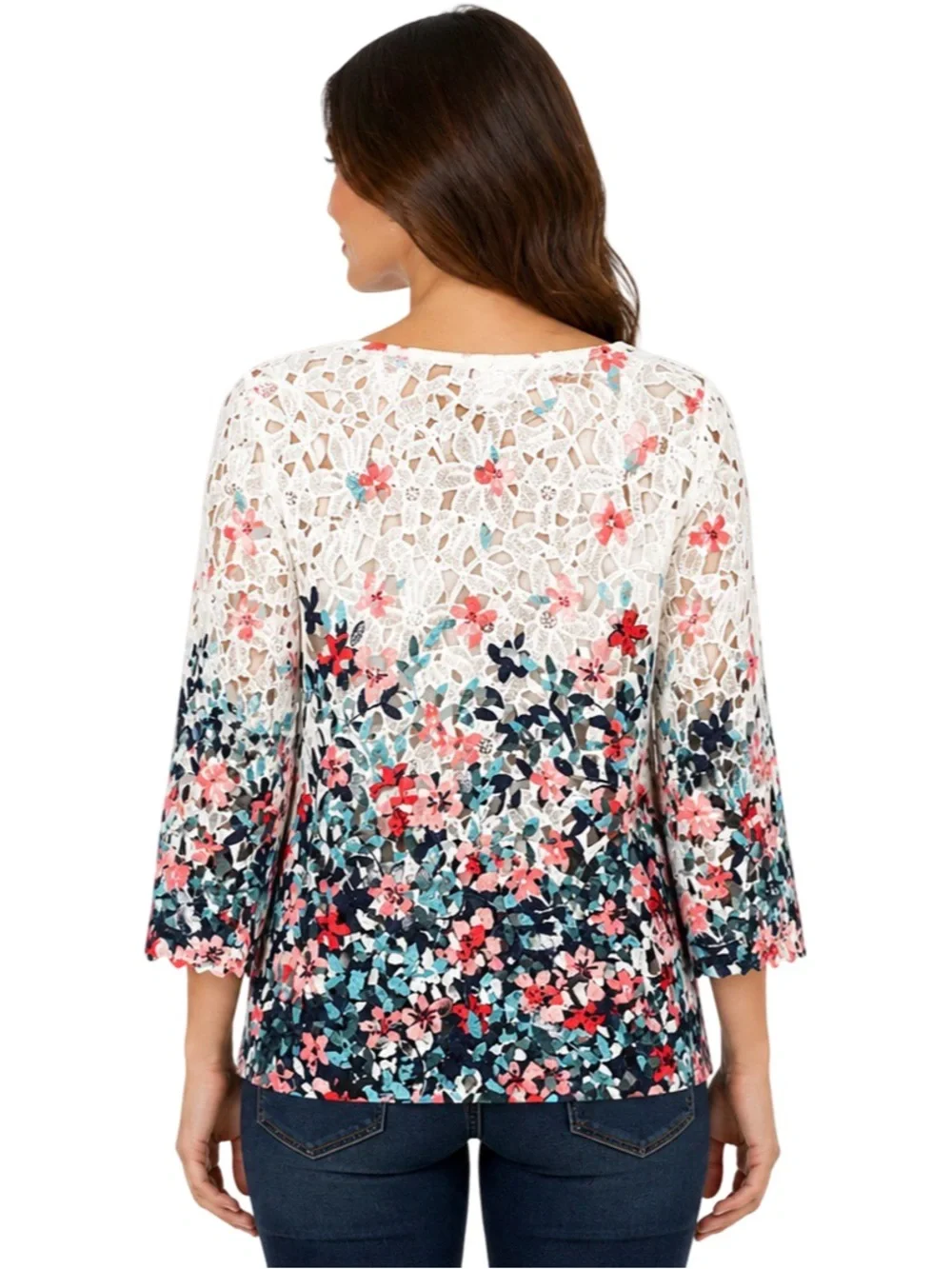 Charter Club floral lace top. EUC - Picture 2 of 9